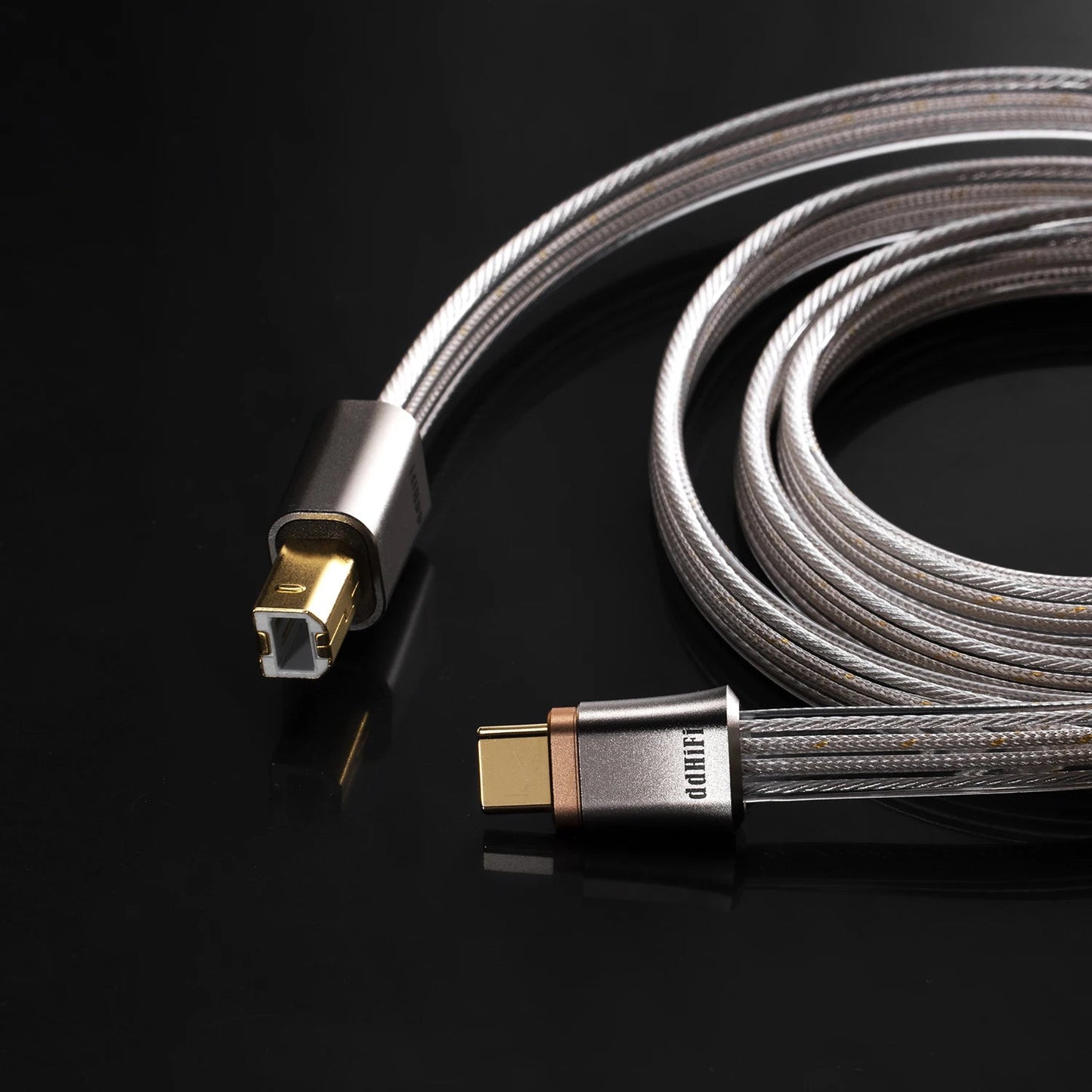 ddHiFi TC19BC (Comet) Flagship Pure Silver USB - B to USB - C OTG Digital Signal Cable - The HiFi Cat