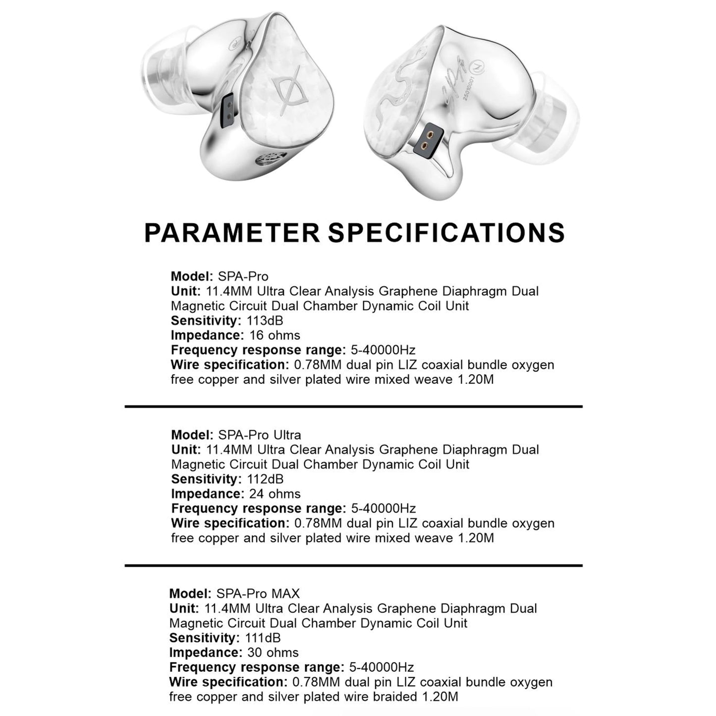 EarAcoustic Audio SPA - Pro Series 11.4mm Graphene Diaphragm IEM Earphones - The HiFi Cat