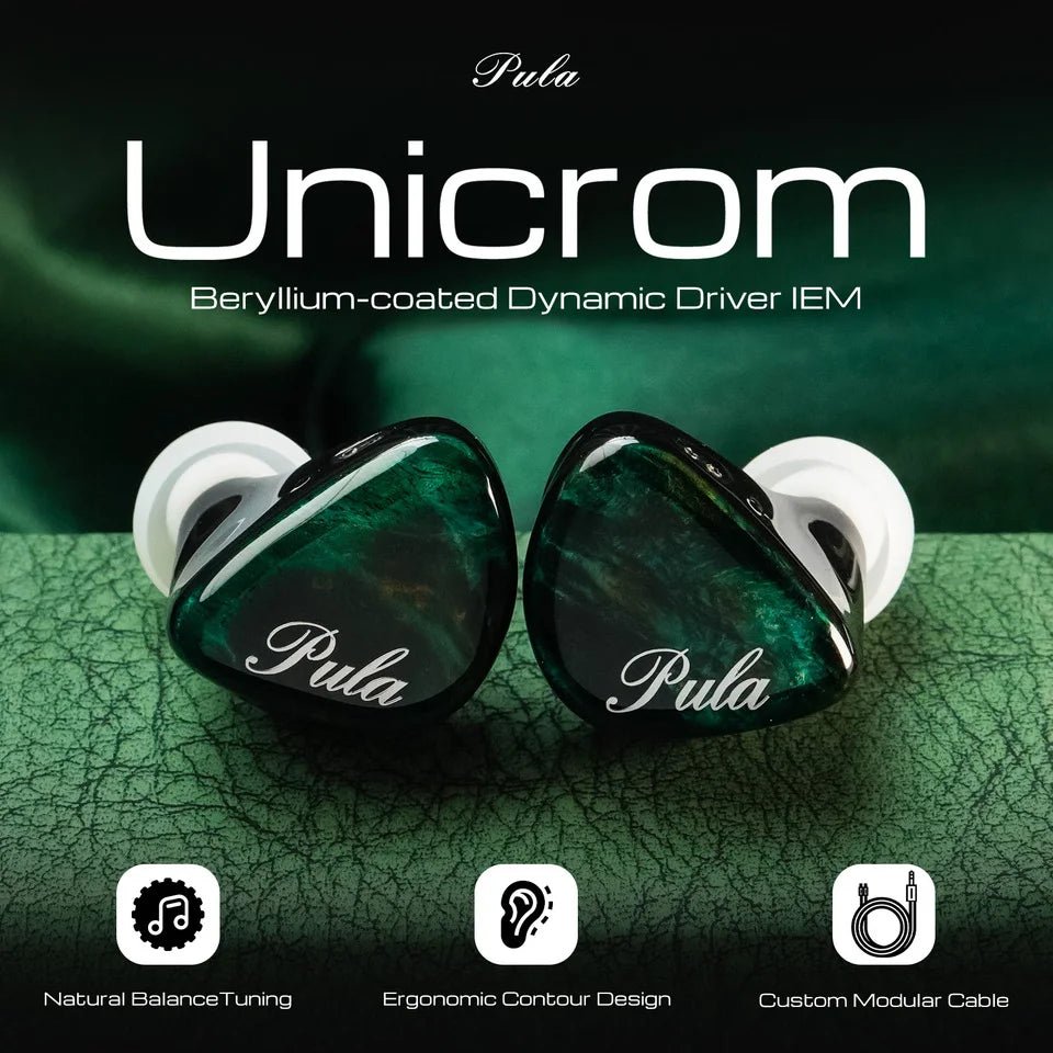 PULA Unicrom Beryllium - Plated Dynamic Driver In - ear HiFi Earphones - The HiFi Cat