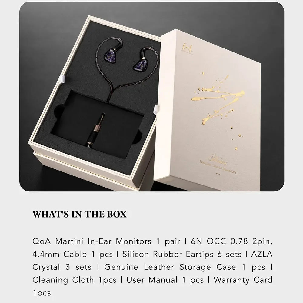 QOA Martini In - Ear Monitor - Hi - Fi Dynamic Hybrid IEM with Replaceable Cable - The HiFi Cat