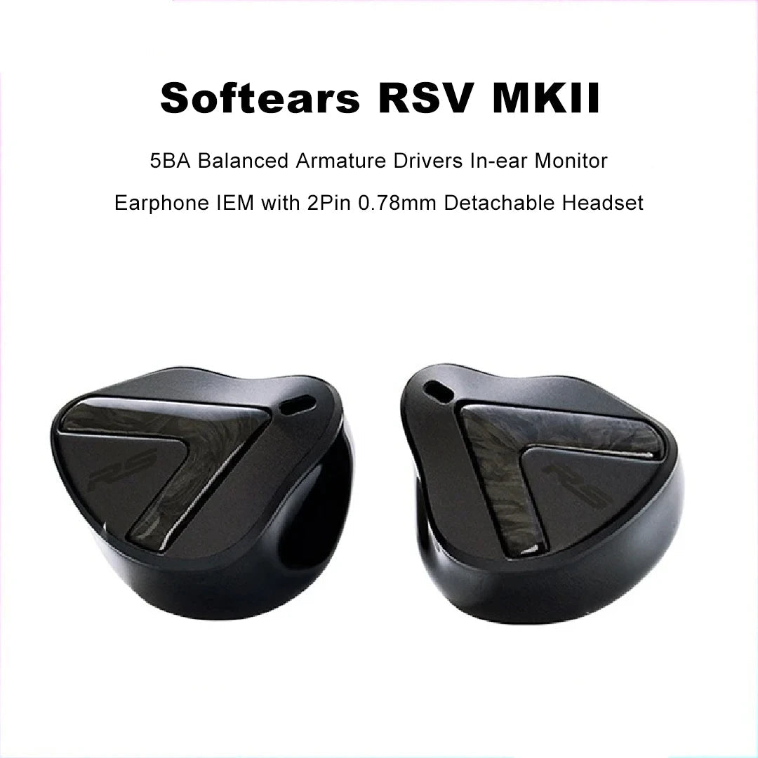 Softears RSV MKII 5BA Balanced Armature Drivers In - ear Monitor Earphone IEM with 2Pin 0.78mm Detachable Headset - The HiFi Cat