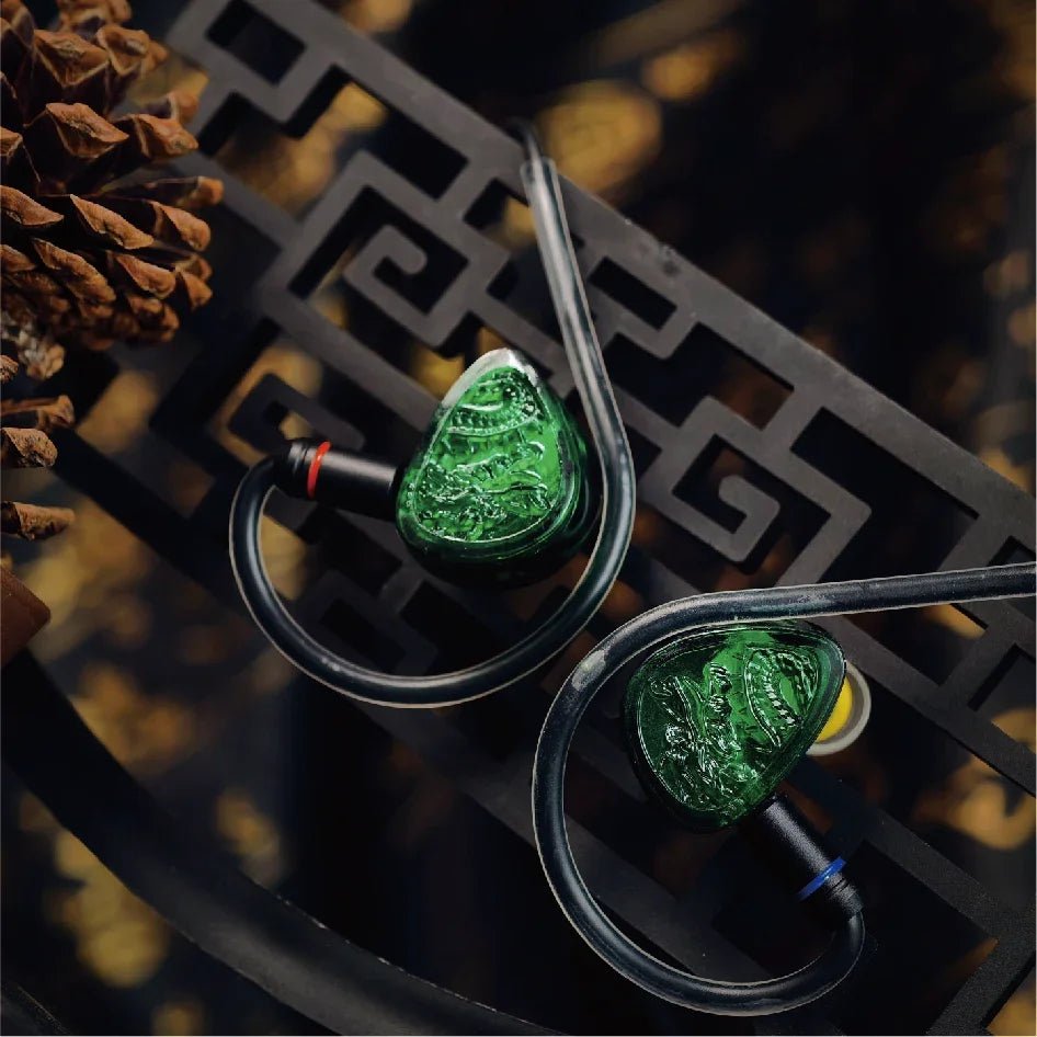 TANGZU WANER SG 2 Jade Dragon Edition 10mm PET Single Dynamic In - Ear Earphones with Silicone Storage Bag and Sancai wide bore - The HiFi Cat