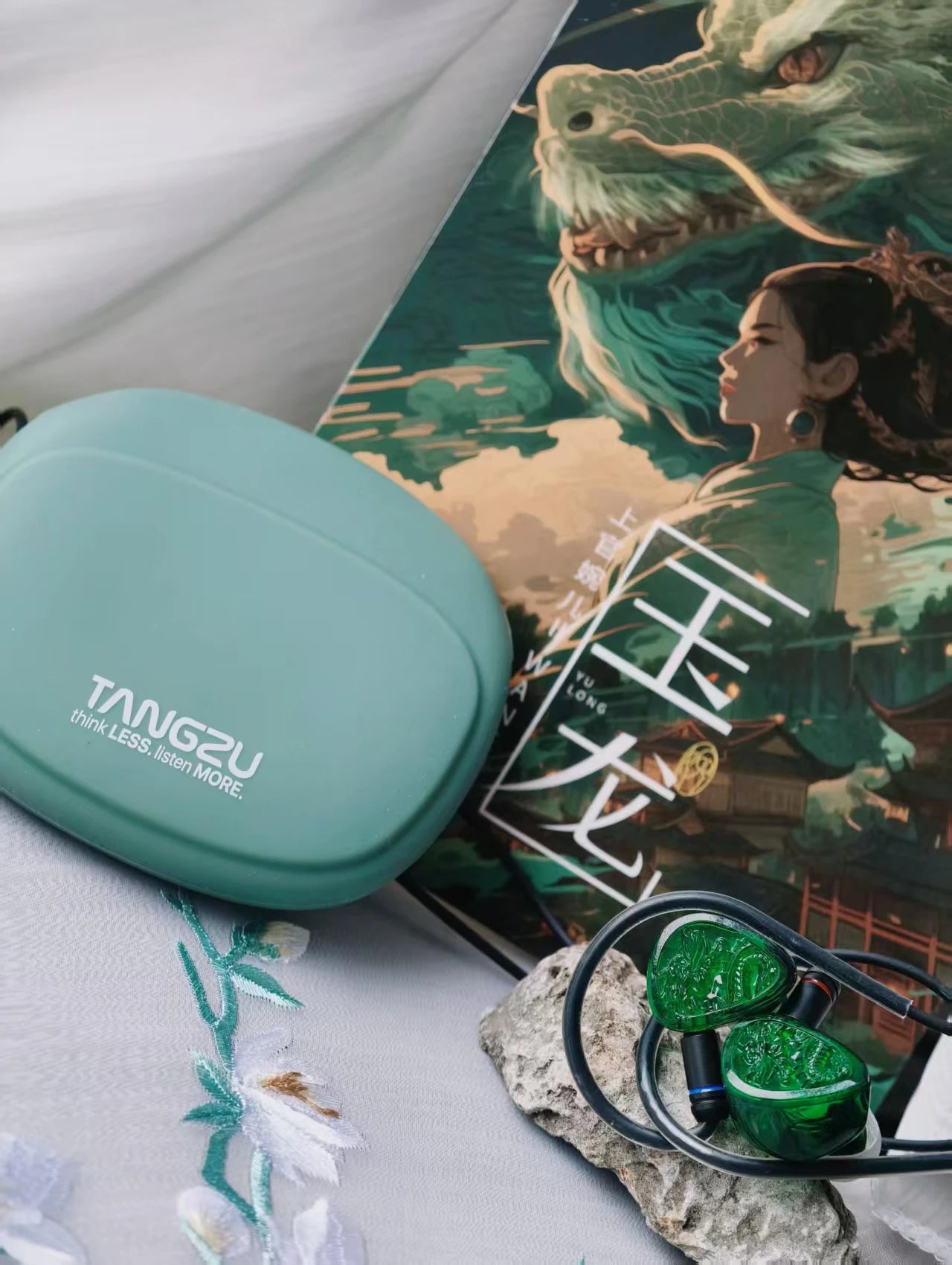 TANGZU WANER SG 2 Jade Dragon Edition 10mm PET Single Dynamic In - Ear Earphones with Silicone Storage Bag and Sancai wide bore - The HiFi Cat