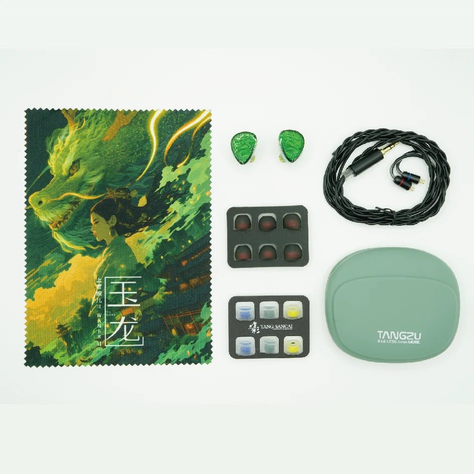 TANGZU WANER SG 2 Jade Dragon Edition 10mm PET Single Dynamic In - Ear Earphones with Silicone Storage Bag and Sancai wide bore - The HiFi Cat