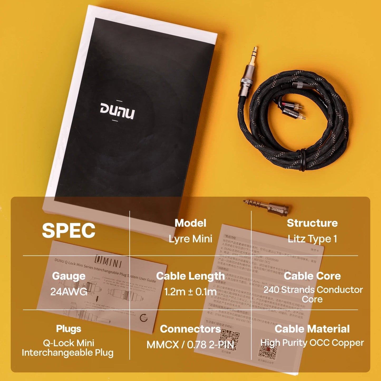 TRIPOWIN Lyre Mini 240 - Strand High - Purity OCC Copper Cable - The HiFi Cat