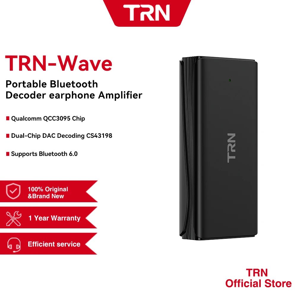 TRN Wave Portable DAC/AMP – QCC3095 + Dual CS43198, Bluetooth 6.0