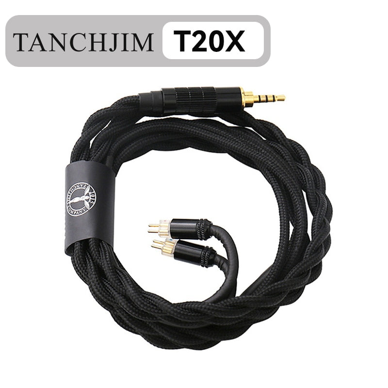 TANCHJIM Oxygen Earphone Upgrade Line 0.78mm Pin 2.5mm/3.5mm/4.4mm 5N Single Crystal Copper Upgrade Cable T202 T203 T204 - The HiFi Cat