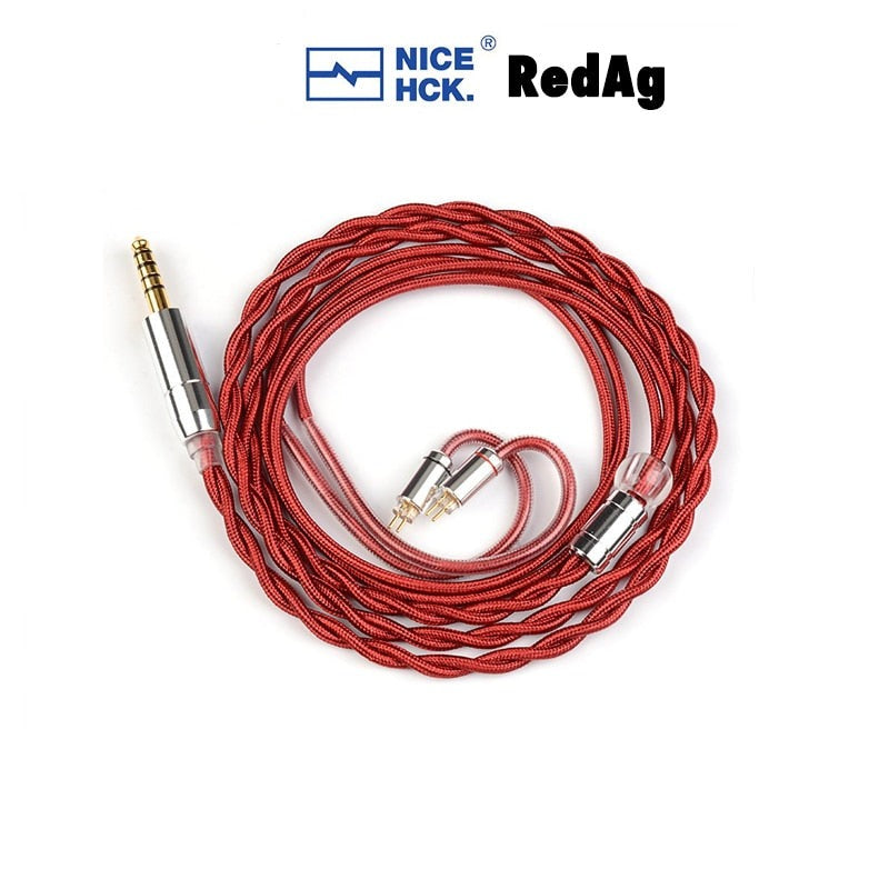 NiceHCK RedAg 4N Pure Silver HiFi Earphone Coaxial Cable 3.5/2.5/4.4mm