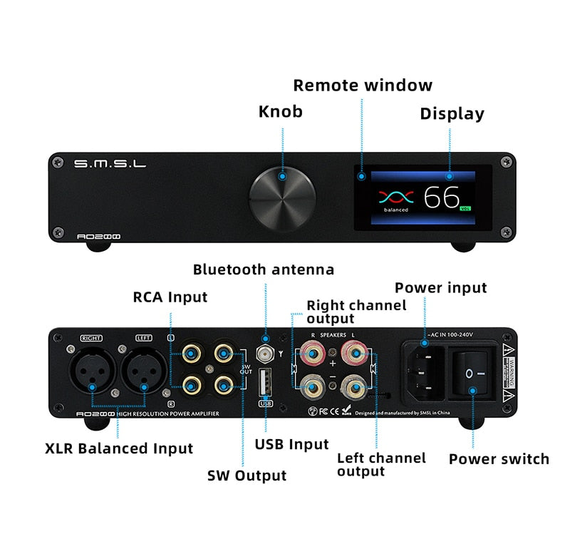 SMSL AO200 digital amplifier 150W*2 - The HiFi Cat
