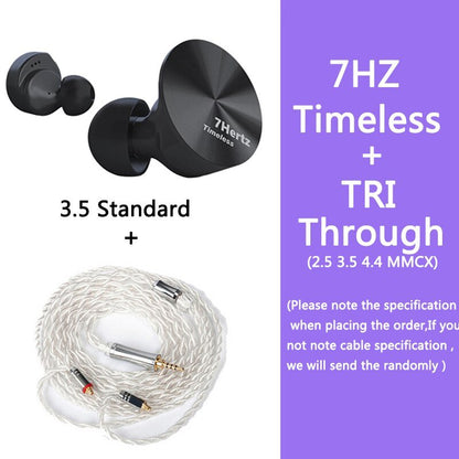 7HZ Timeless Flat Earphone Planar In Ear Wired Earphones Subwoofer MMCX Metal - The HiFi Cat