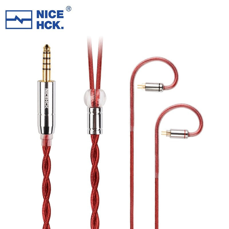 NiceHCK RedAg 4N Pure Silver HiFi Earphone Coaxial Cable 3.5/2.5