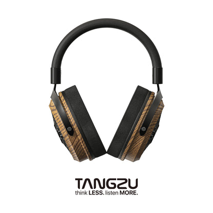 Tangzu Li Jing 60mm Open-Back Over-Ear Headphone | Nickel Alloy Diaphragm | Natural Zebra Wood | 4.4mm Balanced Cable