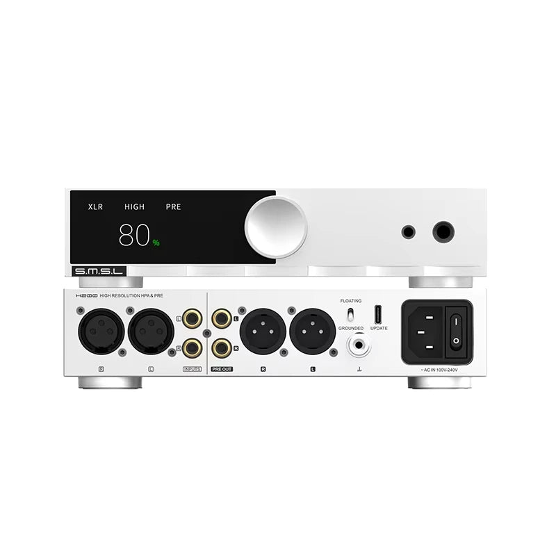 SMSL H200 Fully Balanced Headphone Amplifier & Preamplifier | PLFC+ Circuit, 131dB SNR, 3-Level Gain
