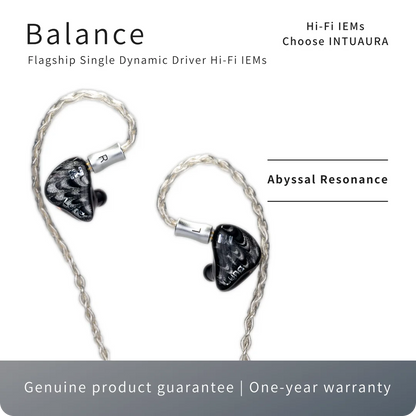 INTUAURA Balance HIFI Wired In-ear Earphone Ultra-Wideband Dynamic Driver with Silver-Plated 0.78 mm Dual-Pin Detachable Cable
