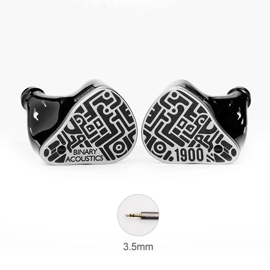 Binary 1900 Hybrid IEM | 1DD + 6mm PR + 4BA, 316L Stainless Steel, 3-Way Crossover