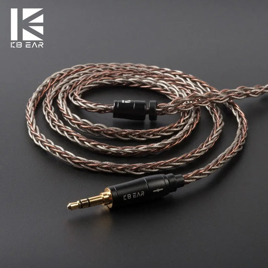 KBEAR rhyme 8 core UPOCC single crystal copper+ Silver foil earhpone cable - The HiFi Cat