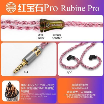 HAKUGEI Rubine Pro Cotton Mixed OCC Copper HiFi Upgrade Earphone Cable - The HiFi Cat