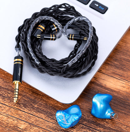 Hisenior T4 4-Driver Universal 4BA In-Ear Monitors with Air4C 4.4mm Cable - The HiFi Cat