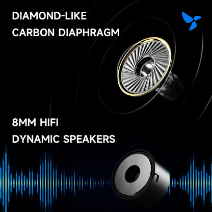 HiBy Digital XOE 8mm DLC Diaphragm Dynamic Driver In-Ear IEM Earbuds with mic