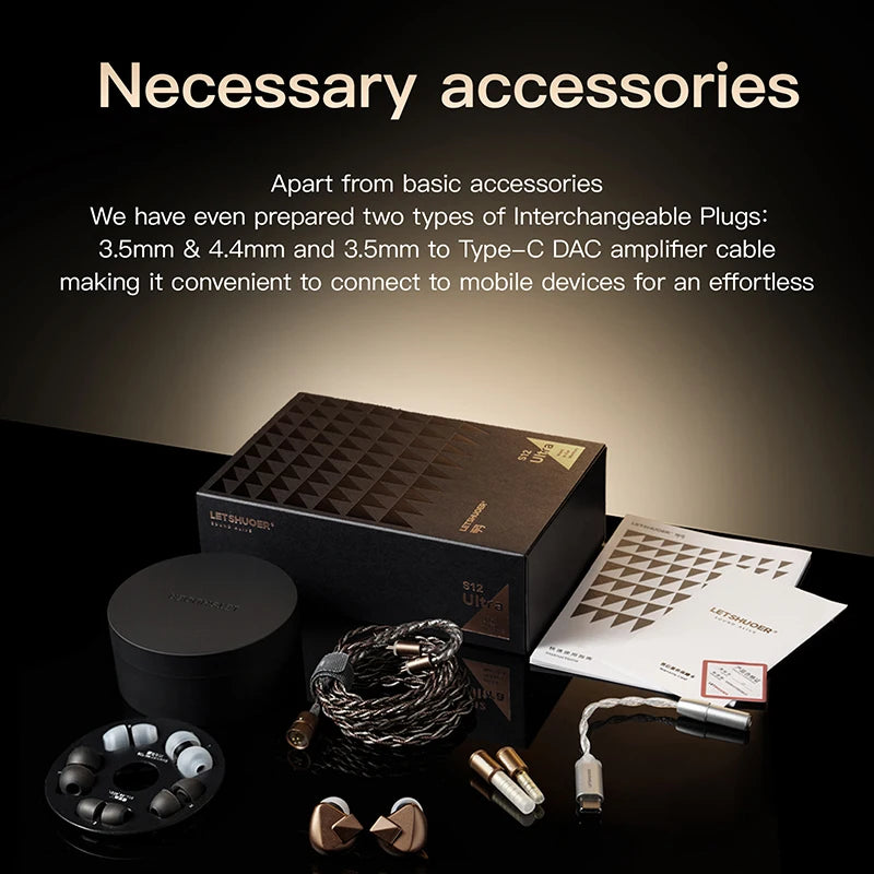 Letshuoer S12 Ultra Earphone 14.8mm Large Planar Magnetic Driver Hi-Fi In-Ear
