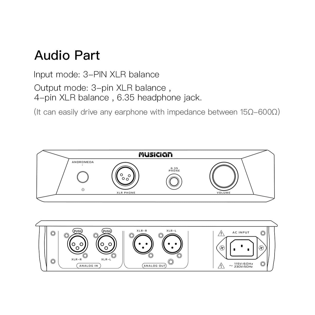 MUSICIAN Andromeda Fully Balanced Pure Class A Headphone Amplifier - The HiFi Cat