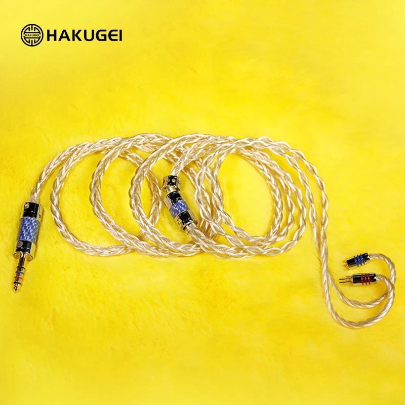 HAKUGEI Virtuous Zillionaire 8 Strands Gold-plated Single Crystal Copper Earphone Cable - The HiFi Cat