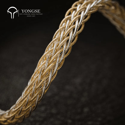 YONGSE Koi Fish IEM Cable | 16-Core Litz Pure Silver Gold-Plated + 5N Pure Silver
