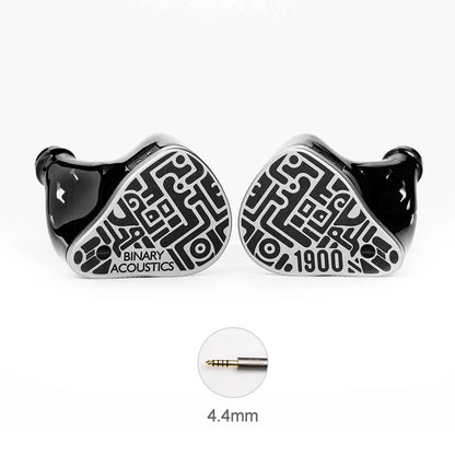 Binary 1900 Hybrid IEM | 1DD + 6mm PR + 4BA, 316L Stainless Steel, 3-Way Crossover