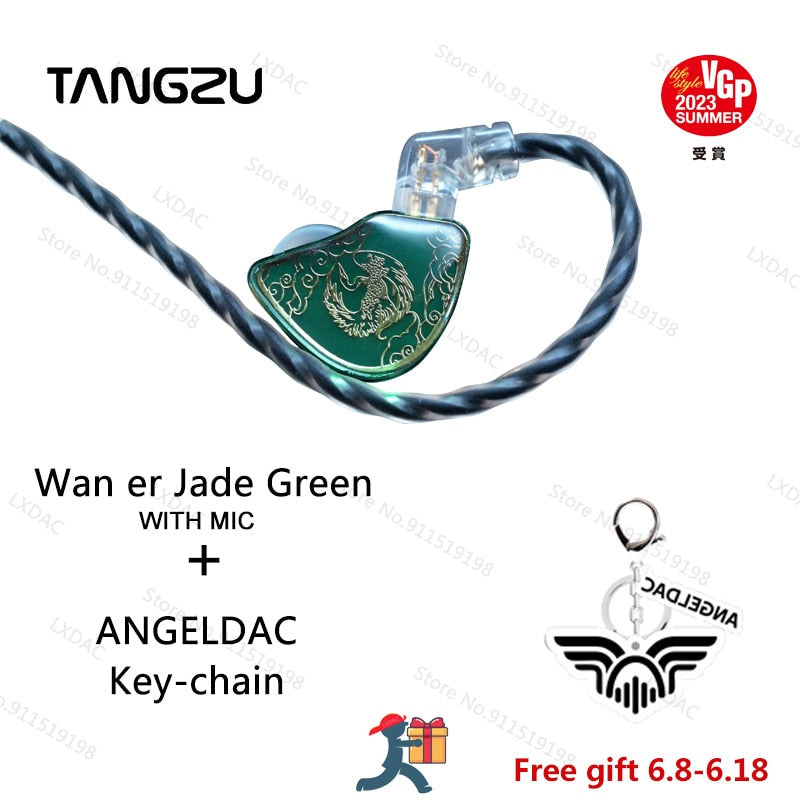 Tangzu WAN ER SG Jade Green 10mm Dynamic Driver In-ear Earphone MIC ...