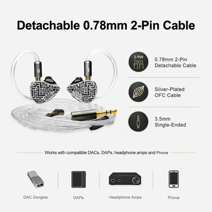 Binary 1900 Hybrid IEM | 1DD + 6mm PR + 4BA, 316L Stainless Steel, 3-Way Crossover