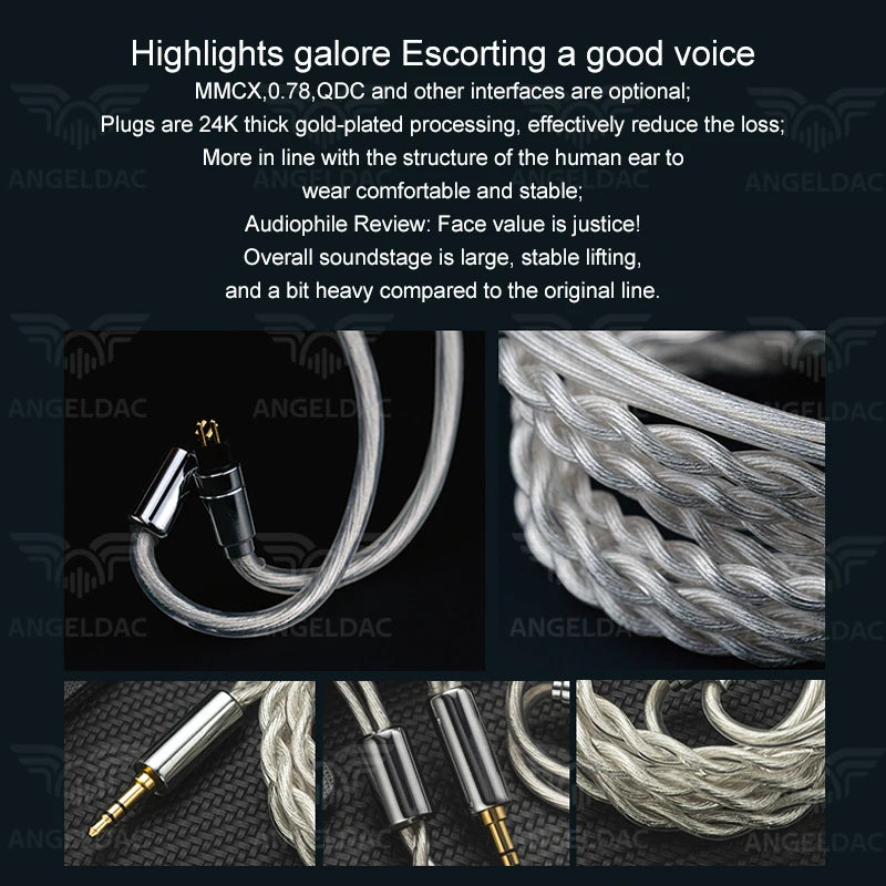 YONGSE BlackBear WhiteBear 6N Monocrystalline Copper Silver Plated Upgrade Earphone Cable - The HiFi Cat