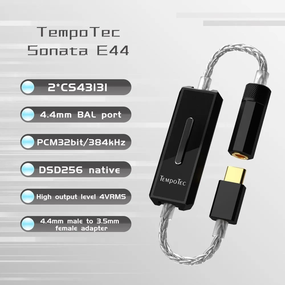 TempoTec Sonata E44 Dual CS43131 USB Type C To 4.4MM Headphone Amplifier - The HiFi Cat