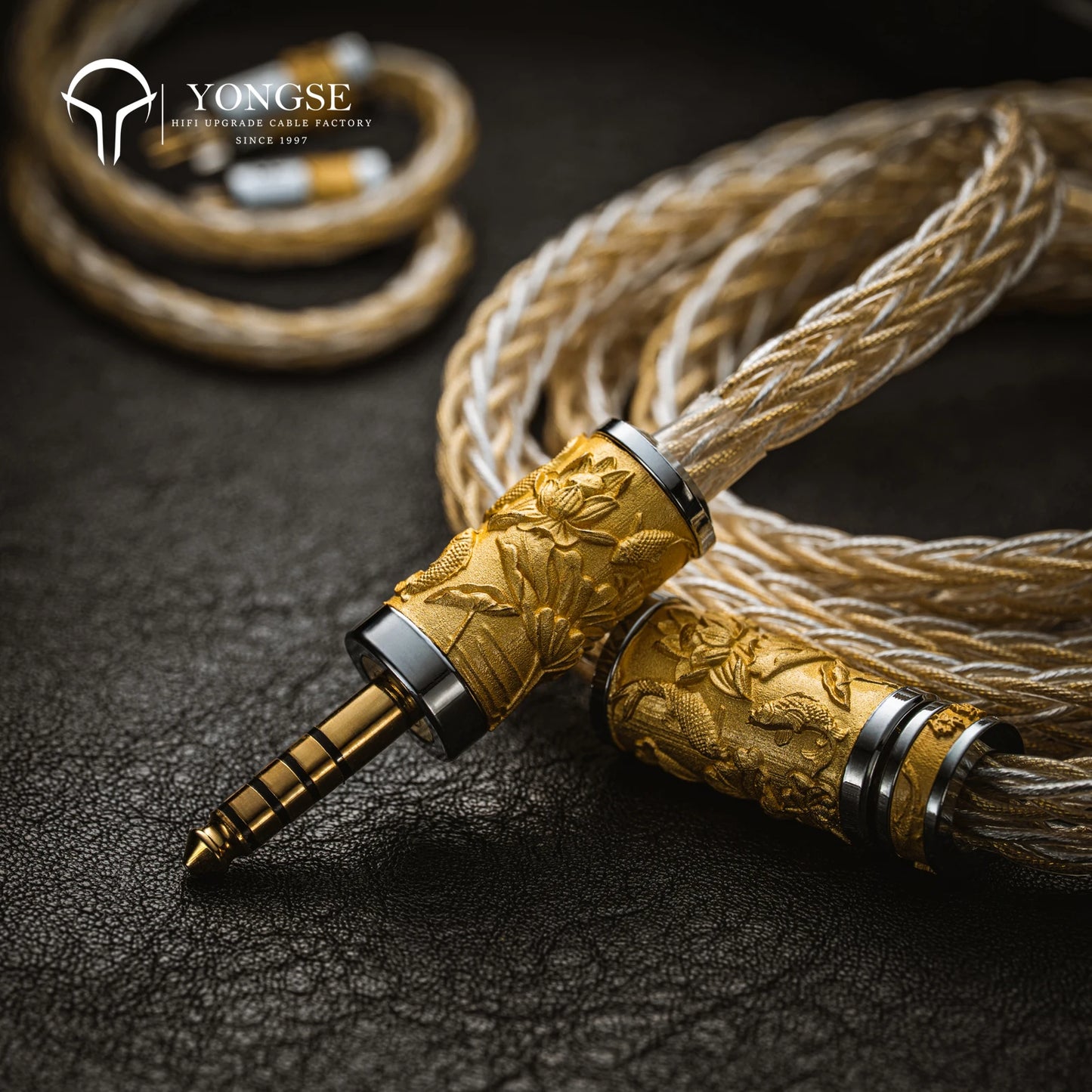 YONGSE Koi Fish IEM Cable | 16-Core Litz Pure Silver Gold-Plated + 5N Pure Silver