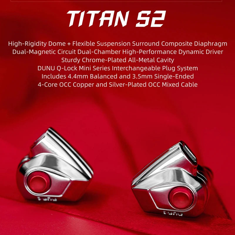 DUNU TITAN S2 Dynamic Driver In-Ear Earphone Hi-Res Audio Earbuds