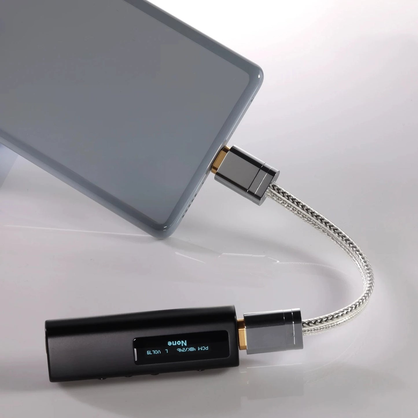 ddHiFi TC09BC USB-C to USB-B Pure Silver Double-Shielded HiFi Decoding Cable