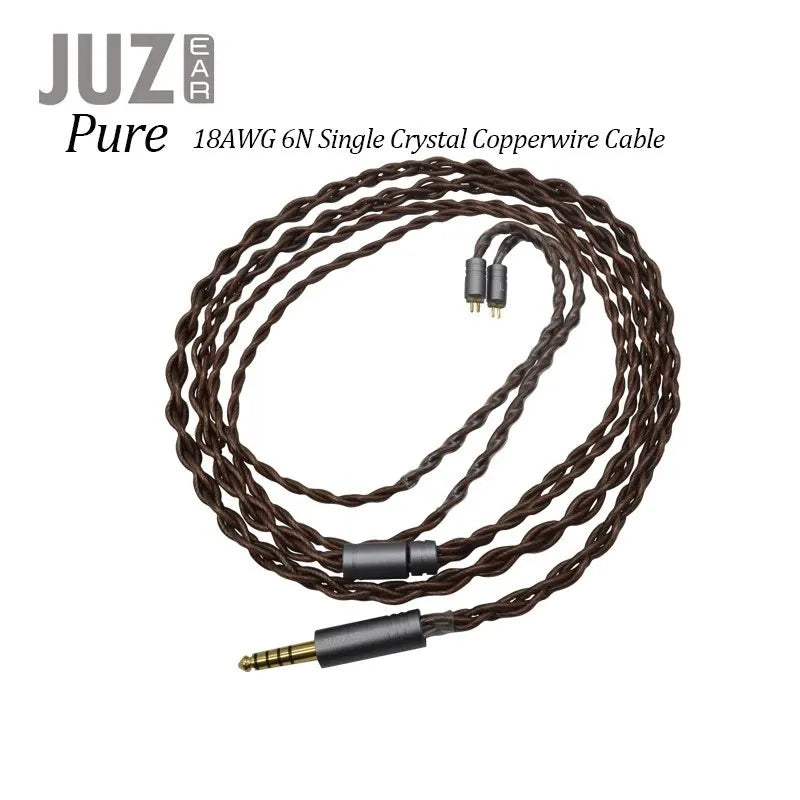JUZEAR Pure 4-core 18AWG 6N Single Crystal Copper Wire Earphone IEM Cable - The HiFi Cat