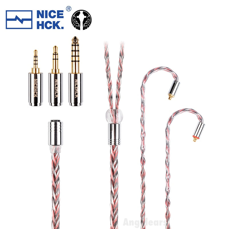 NiceHCK Tricolor Flagship HiFi Earphone Cable  3-in-1 Detachable Plug - The HiFi Cat