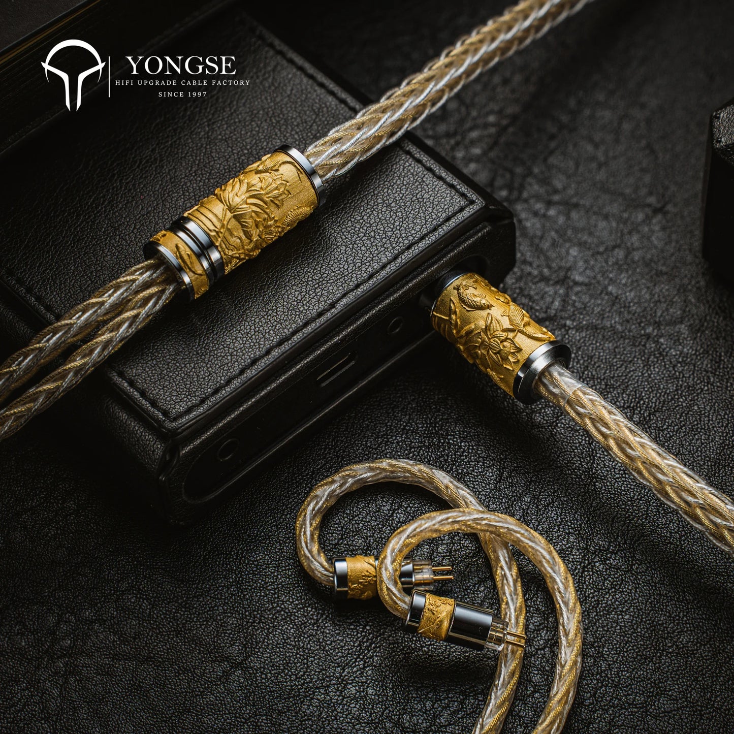 YONGSE Koi Fish IEM Cable | 16-Core Litz Pure Silver Gold-Plated + 5N Pure Silver