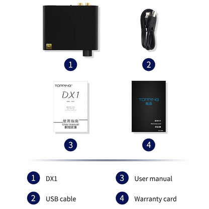 Topping DX1 Desktop DAC & Headphone Amplifier | AK4493S | DSD256 | PCM384