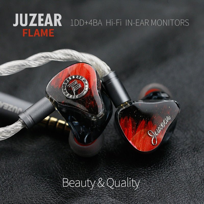 Angelears & JUZEAR FLAME 1DD+4BA In Ear Earphone Monitor Headphone - The HiFi Cat