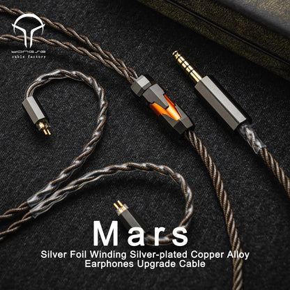 Angelears x Yongse Mars Silver Foil Winding Silver - plated Copper Alloy Earphones Upgrade Cable - The HiFi Cat