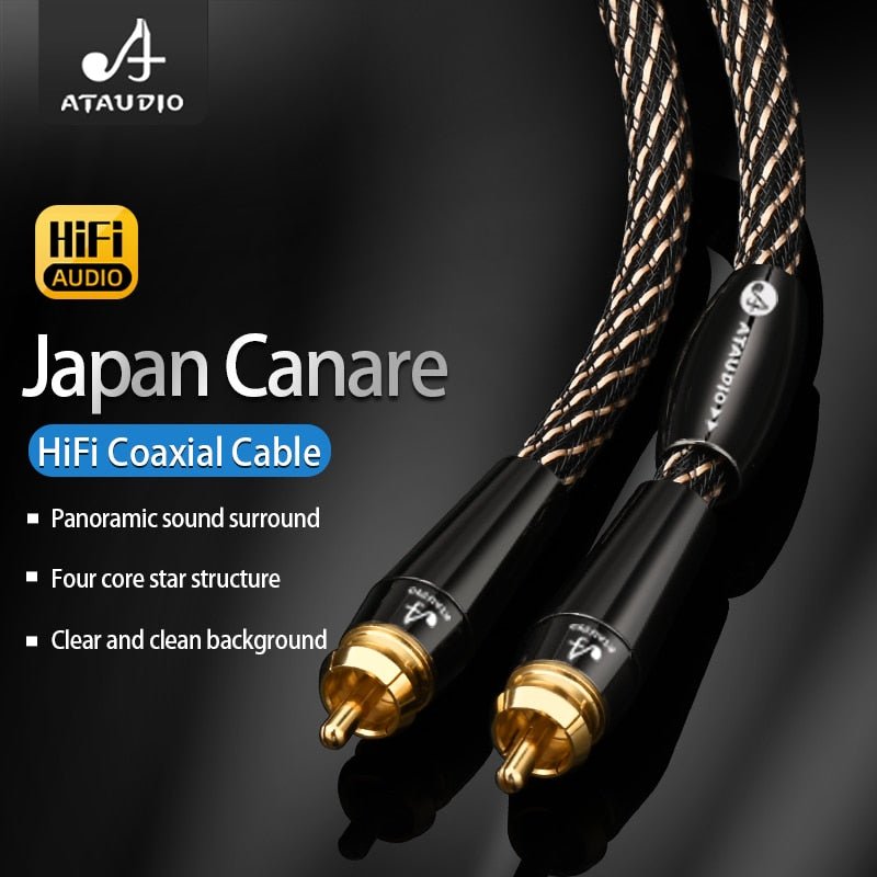 ATAUDIO HiFi RCA Coaxial Audio Cable Hi - End RCA To RCA Male - The HiFi Cat