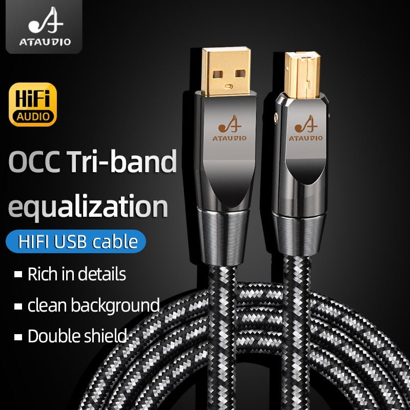 ATAUDIO HiFi USB Cable USB Type A To B Audio usb otg type B Cable - The HiFi Cat