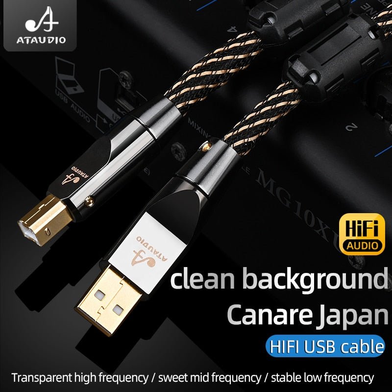 ATAUDIO HIFI USB OTG Cable USB Type A to B USB Cable - The HiFi Cat