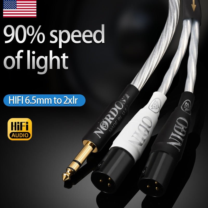 ATAUDIO Odin HiFi 6.5 to 2XLR Audio Cable High Quality Pure Silver Stereo - The HiFi Cat