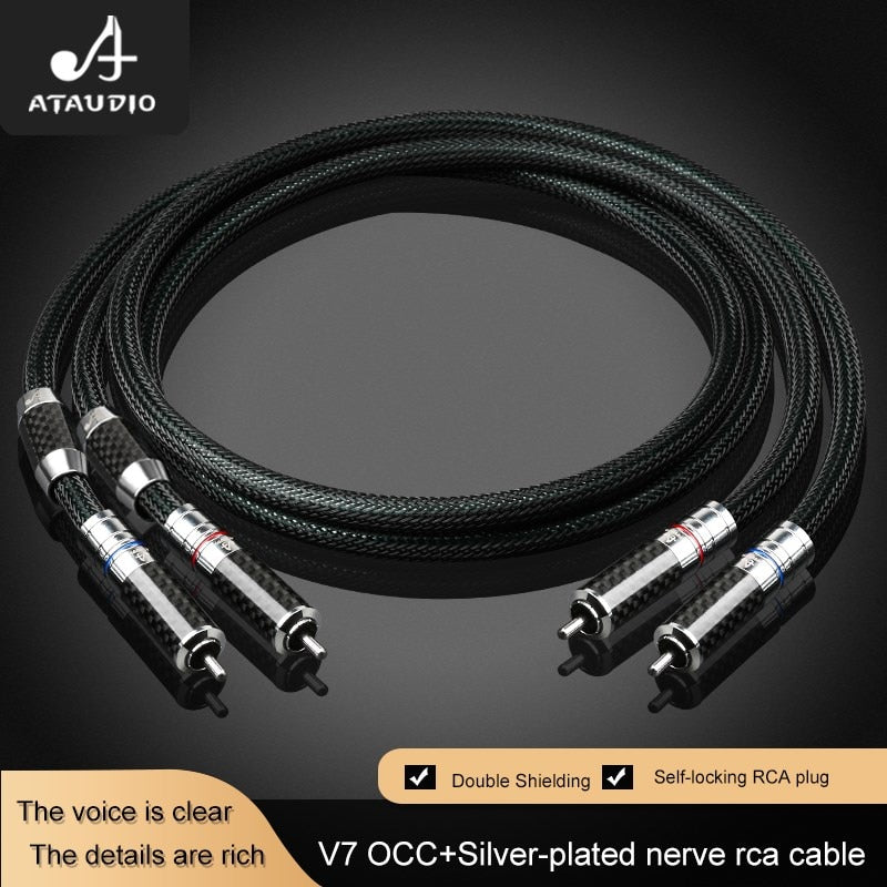 ATAUDIO RCA Cable HiFi Stereo OCC Hi - Fi Audio Cable 2RCA to 2RCA - The HiFi Cat