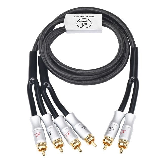  ATAUDIO RCA Stereo Plug Male to Dual Audio Splitter Cable 6N OFC Pure - The HiFi Cat