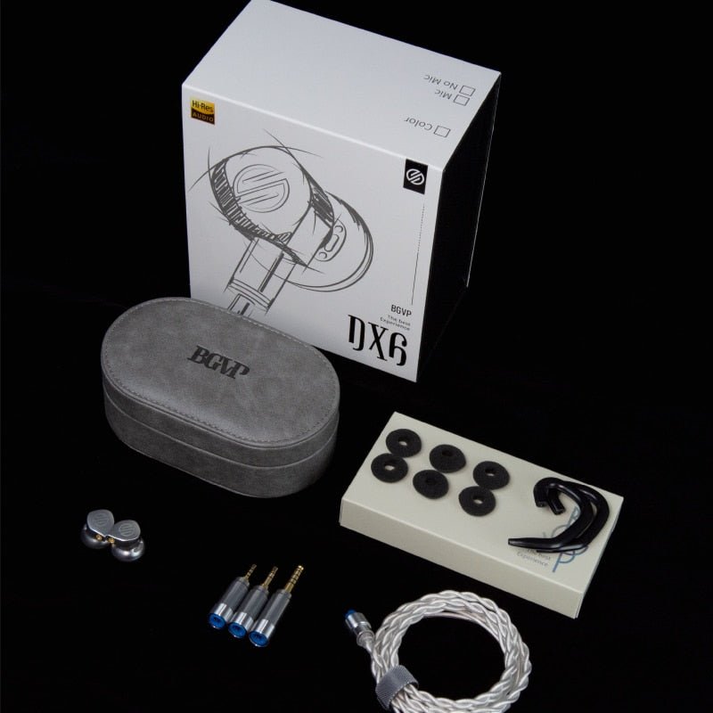 BGVP DX6 Flat Head Plug Earburd Bass Metal In Ear Earphone Super Bass - The HiFi Cat