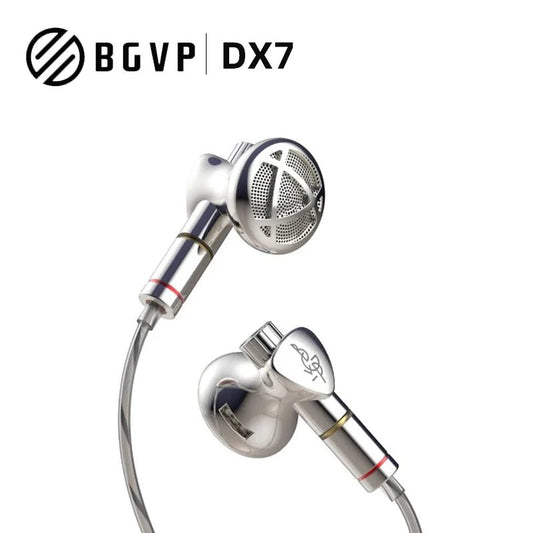 BGVP DX7 14.2mm Dynamic Driver In - Ear Headphone Flat Head Earbuds - The HiFi Cat