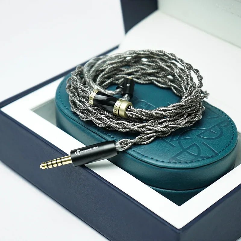 BGVP Gray Rose Earphone Cable with 5N Single Crystal Copper Silver - plated Shielded Wired Cable - The HiFi Cat